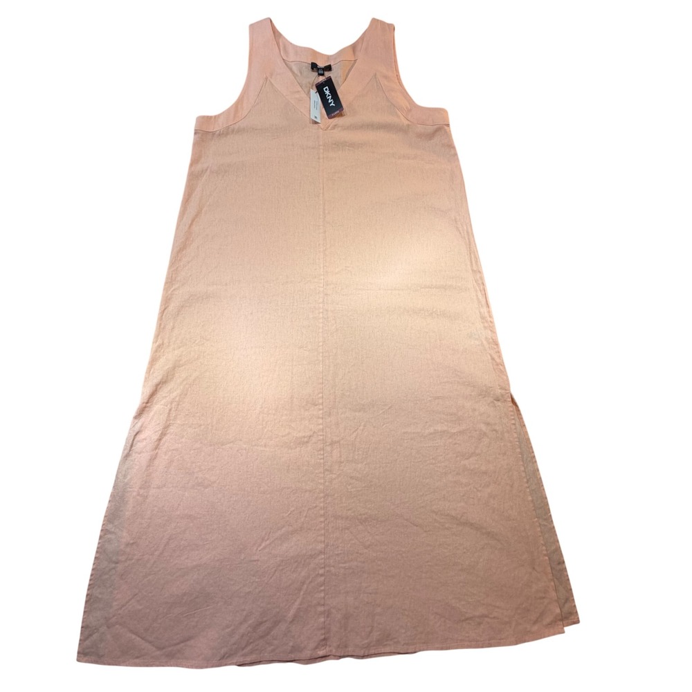 DKNY Blush Pink Linen Maxi Dress